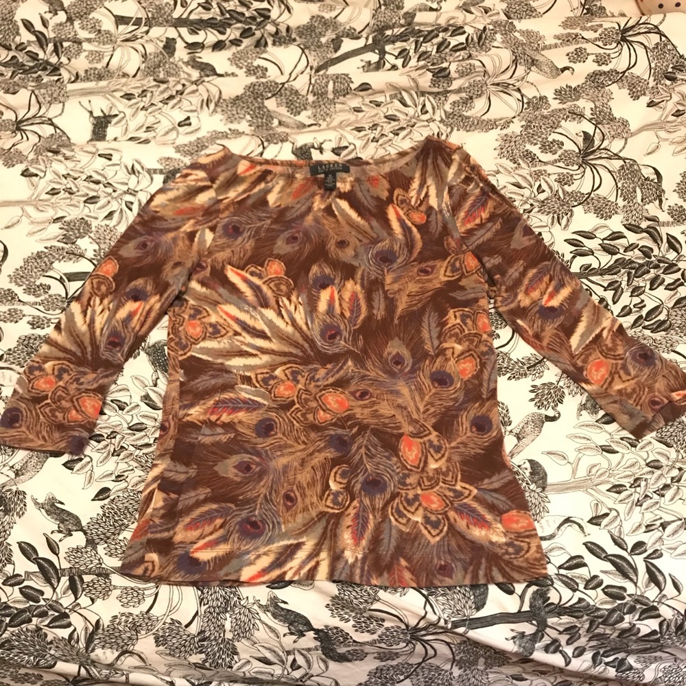 Ralph Lauren Peacock Feather Print Sweater